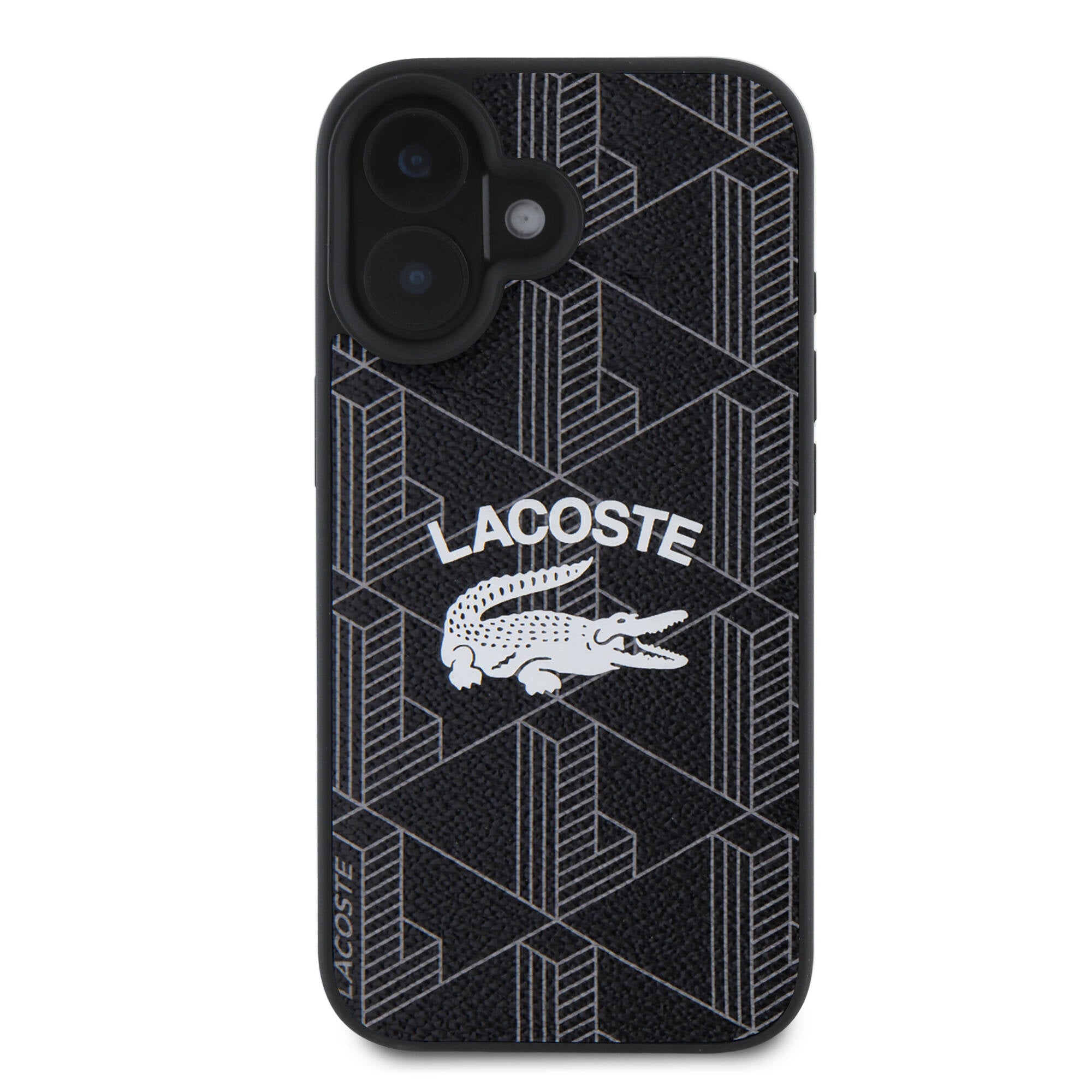 Lacoste iPhone 16 Orjinal Lisanslı Magsafe Şarj Özellikli Mono Vintage Logo Telefon Kılıfı