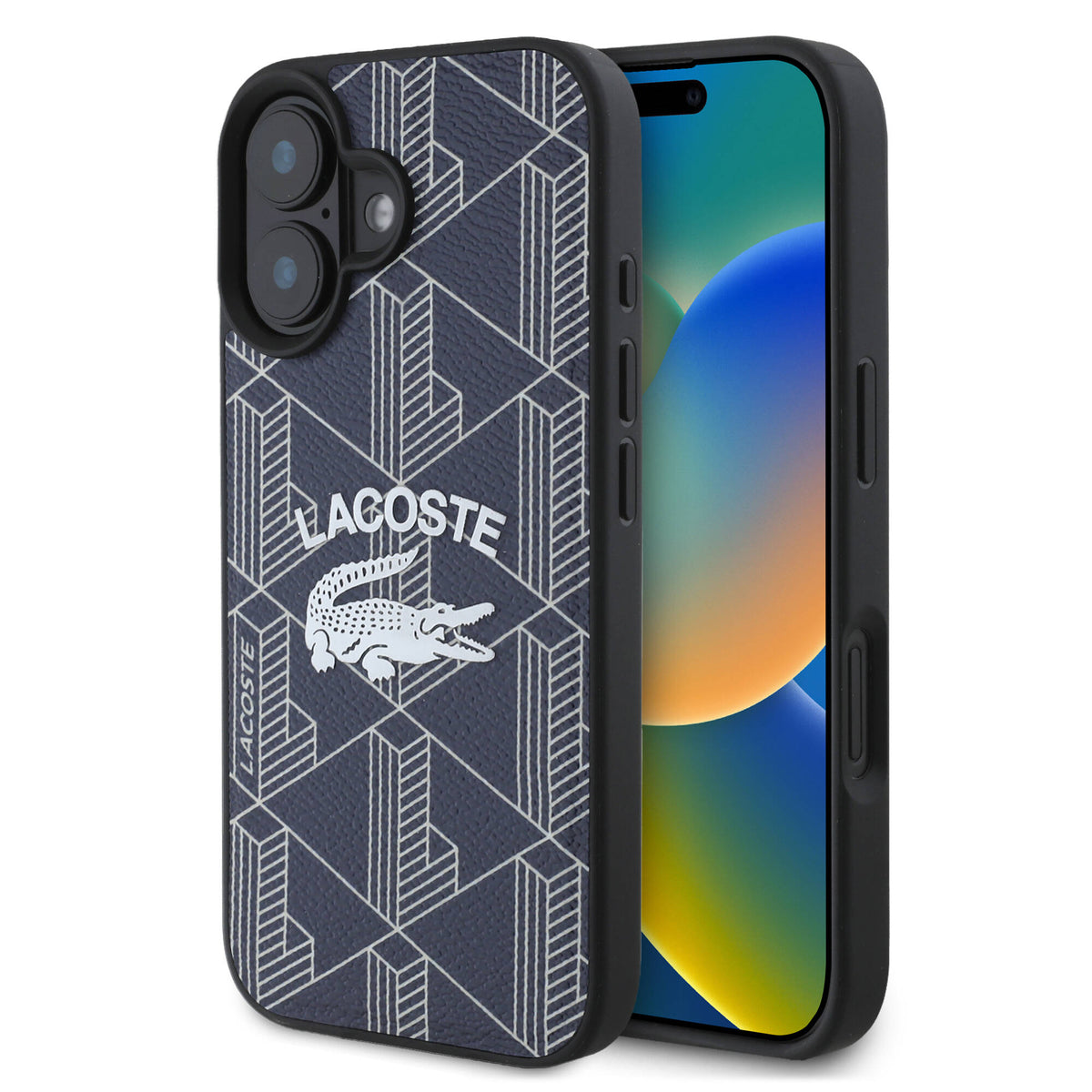 Lacoste iPhone 16 Orjinal Lisanslı Magsafe Şarj Özellikli Mono Vintage Logo Telefon Kılıfı - 1