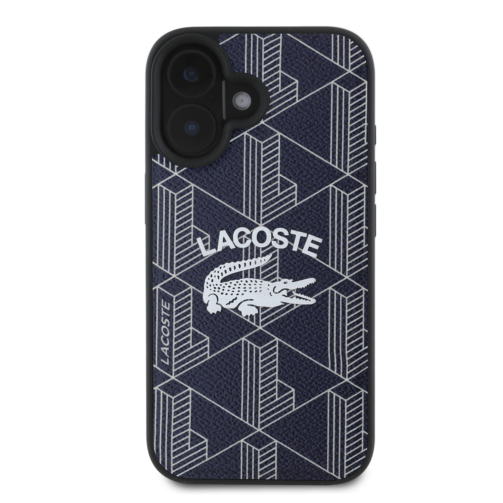 Lacoste iPhone 16 Orjinal Lisanslı Magsafe Şarj Özellikli Mono Vintage Logo Telefon Kılıfı