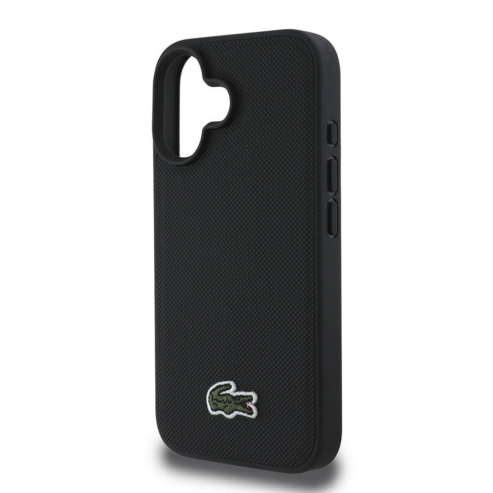 iPhone 16 Kılıf Lacoste Orjinal Lisanslı PU Pike Desenli Arka Yüzey İkonik Timsah Dokuma Logolu Kılıf + Type-C Kablo 1.5m