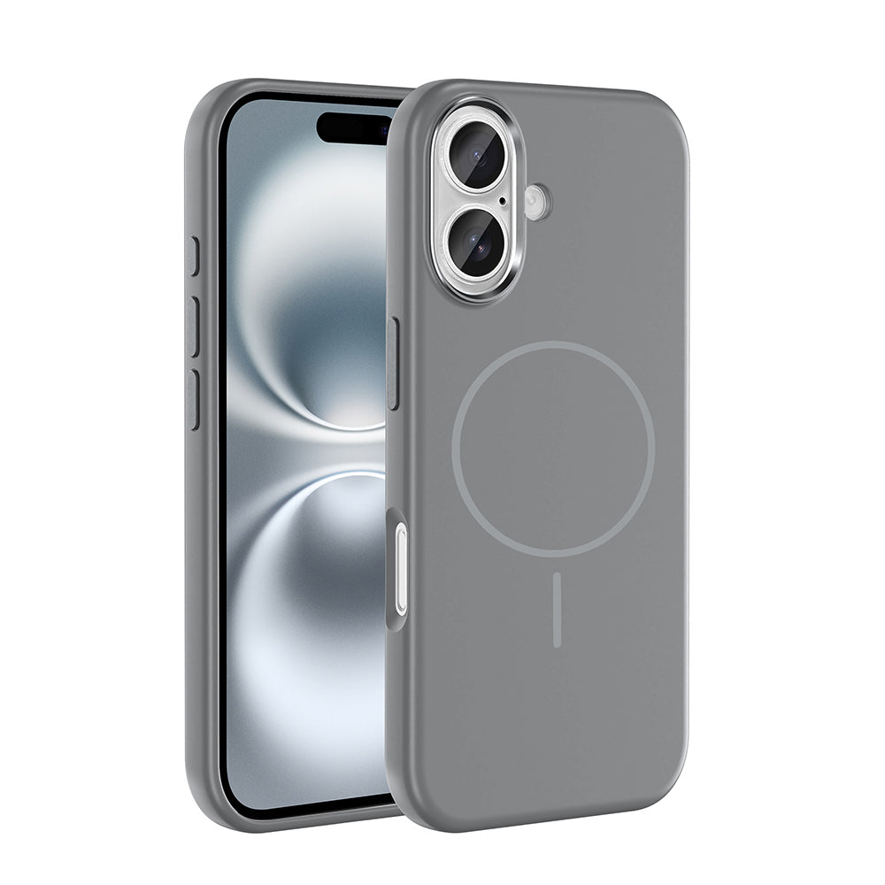 Cepax iPhone 16 M-Safe Şarj Özellikli Metal Kamera Çerçeveli Edi Silikon Kılıf