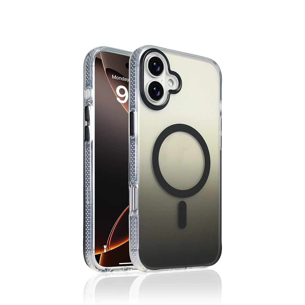 Cepax iPhone 16 M-safe Şarj Özellikli Transparan Renk Geçişli Toros Kılıf