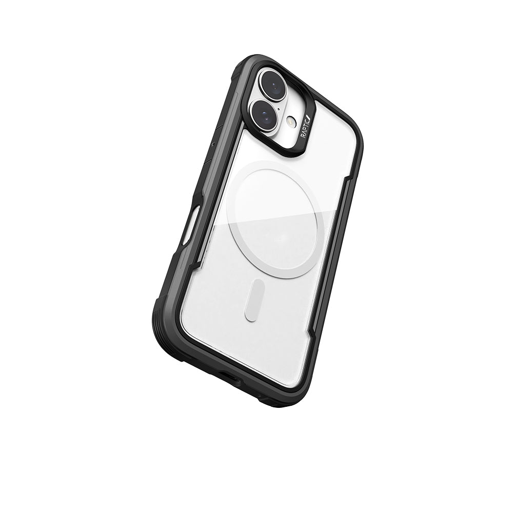 Raptic Shield Serisi iPhone 16 M-safe Şarj Özellikli Airbagli Şeffaf Arka Yüzey Kılıf