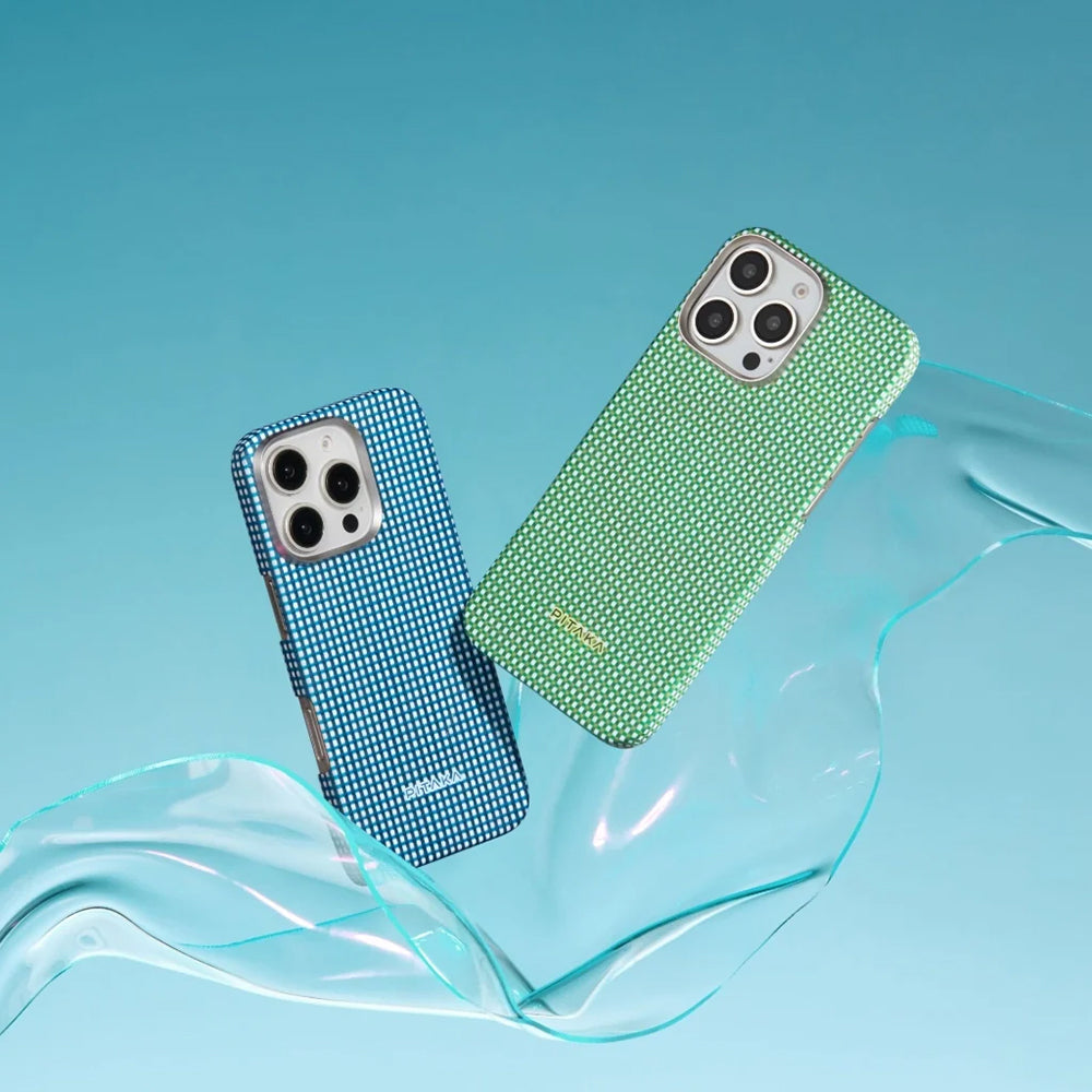 Pitaka Ultra-Slim Classic Serisi iPhone 16 Pro M-safe Şarj Özellikli Aramid Fiber Forest Green Kılıf