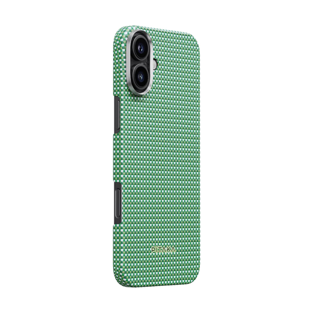 Pitaka Ultra-Slim Classic Serisi iPhone 16 M-safe Şarj Özellikli Aramid Fiber Forest Green Kılıf