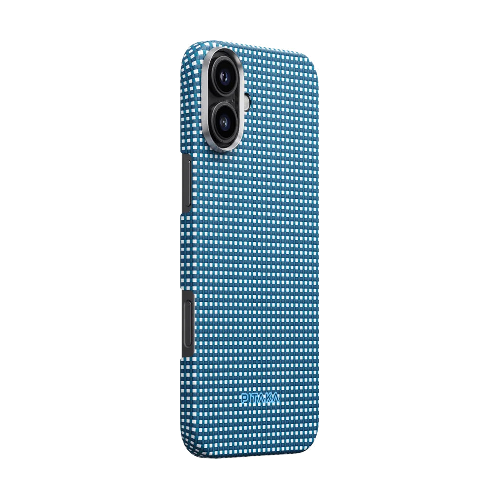Pitaka Ultra-Slim Classic Serisi iPhone 16 M-safe Şarj Özellikli Aramid Fiber Ocean Blue Kılıf