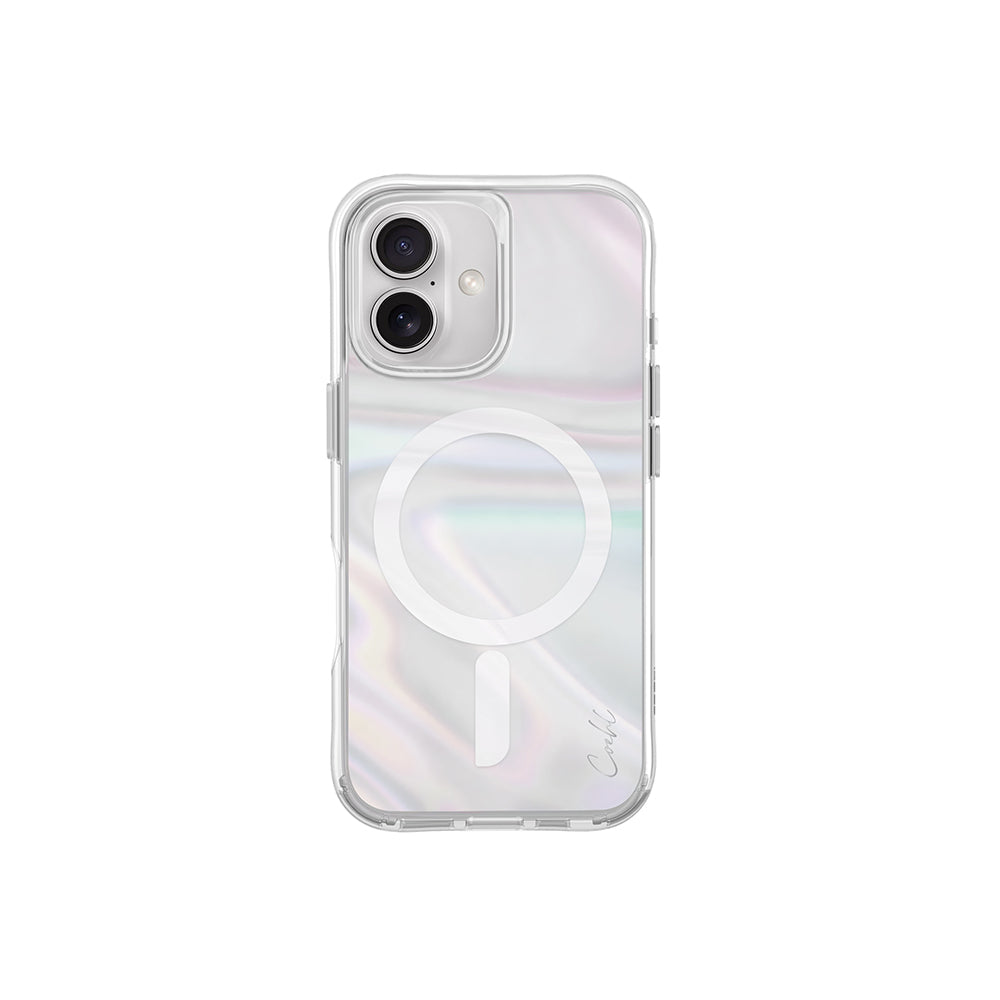 Coehl Savon iPhone 16 M-safe Şarj Özellikli Holografik Şeffaf Arka Yüzey Kılıf