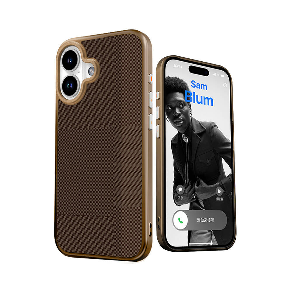 Mutural Montage iPhone 16 M-safe Şarj Özellikli Karbon Fiber Desenli Kılıf