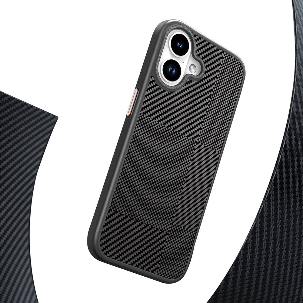 Mutural Montage iPhone 16 M-safe Şarj Özellikli Karbon Fiber Desenli Kılıf