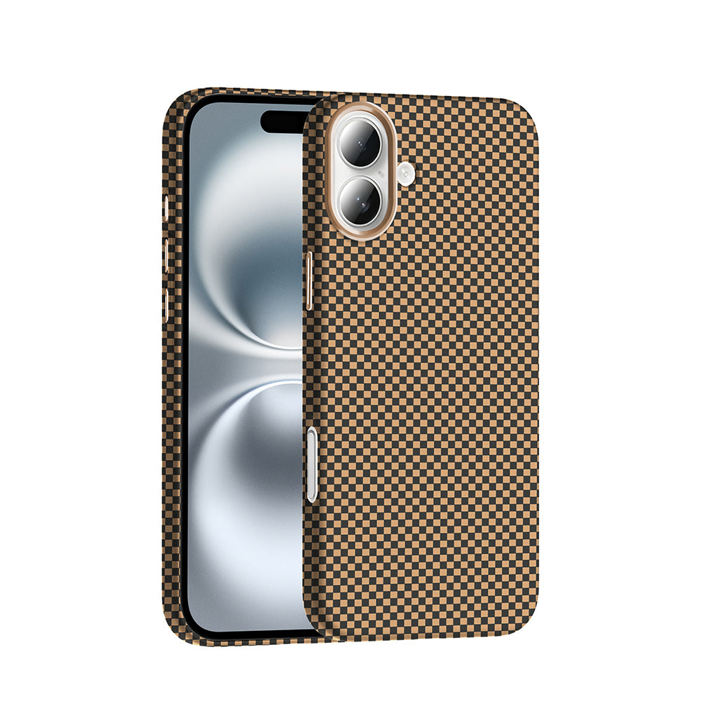 Cepax iPhone 16 M-safe Şarj Özellikli Karbon Fiber Görünümlü Gros Kılıf