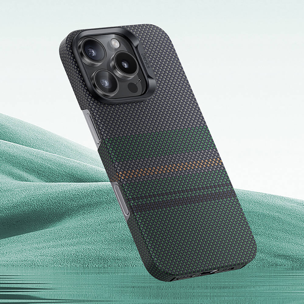 Benks Aurora ArmorAir iPhone 16 M-safe Şarj Özellikli Karbon Fiber Tasarımlı Kevlar Kılıf