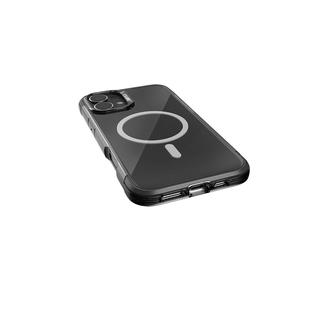 Raptic Air Serisi iPhone 16 Kılıf M-safe Şarj Özellikli Airbag Tasarımlı Metal Köşelikli Şeffaf Kılıf