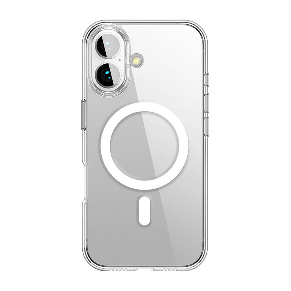Wlons Pita iPhone 16 M-safe Şarj Özellikli Transparan Sert PC Telefon Kılıfı