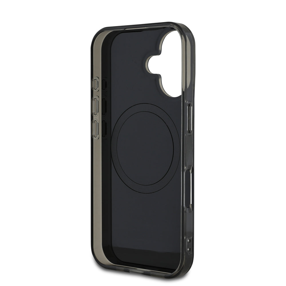 Mercedes Benz iPhone 16 Orjinal Lisanslı M-safe Şarj Özellikli Çift Katmanlı Paralel Çizgi Desenli Kılıf