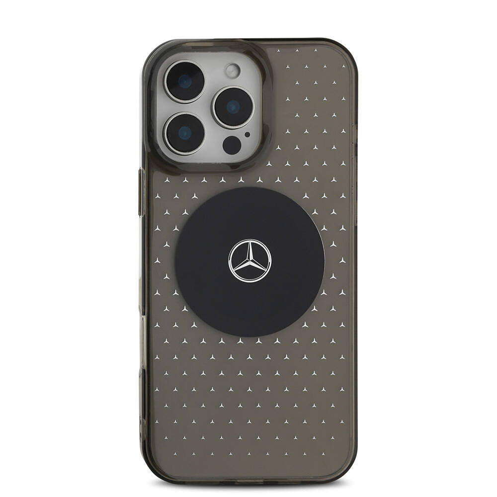 Mercedes Benz iPhone 16 Pro Max Orjinal Lisanslı M-safe Şarj Özellikli Yıldız Desenli Transparan Kılıf