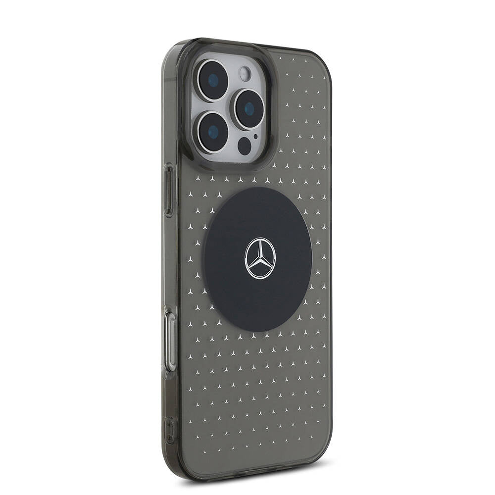 Mercedes Benz iPhone 16 Pro Max Orjinal Lisanslı M-safe Şarj Özellikli Yıldız Desenli Transparan Kılıf