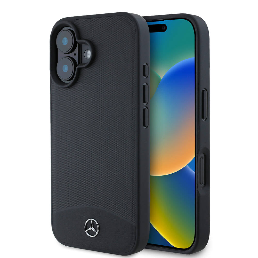 Mercedes Benz iPhone 16 Orjinal Lisanslı M-safe Şarj Özellikli Dokulu ve Düz Deri Kılıf