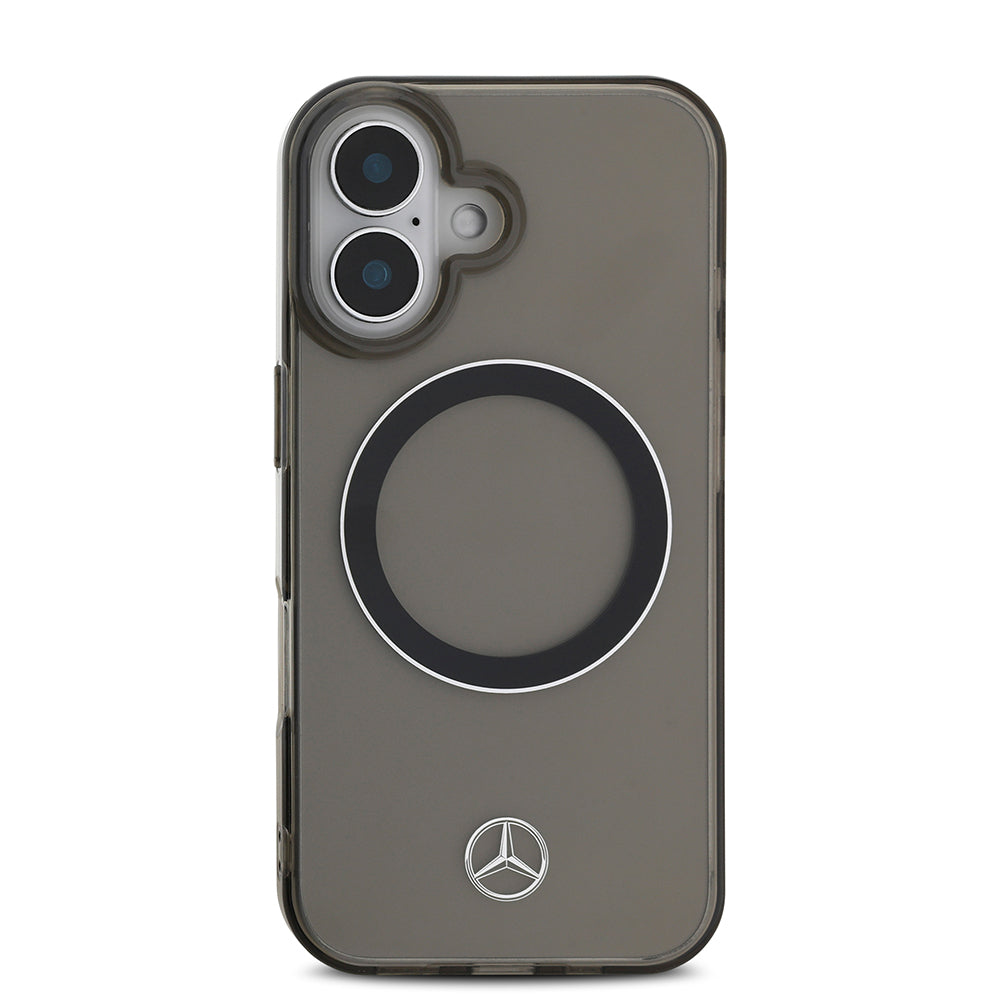 Mercedes Benz iPhone 16 Orjinal Lisanslı M-safe Şarj Özellikli Saydam Yüzey Silver Ring Kılıf