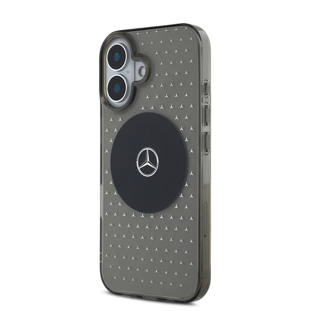 Mercedes Benz iPhone 16 Orjinal Lisanslı M-safe Şarj Özellikli Yıldız Desenli Transparan Kılıf