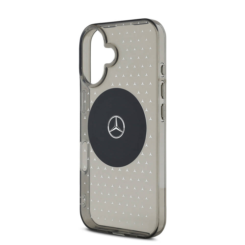 Mercedes Benz iPhone 16 Orjinal Lisanslı M-safe Şarj Özellikli Yıldız Desenli Transparan Kılıf