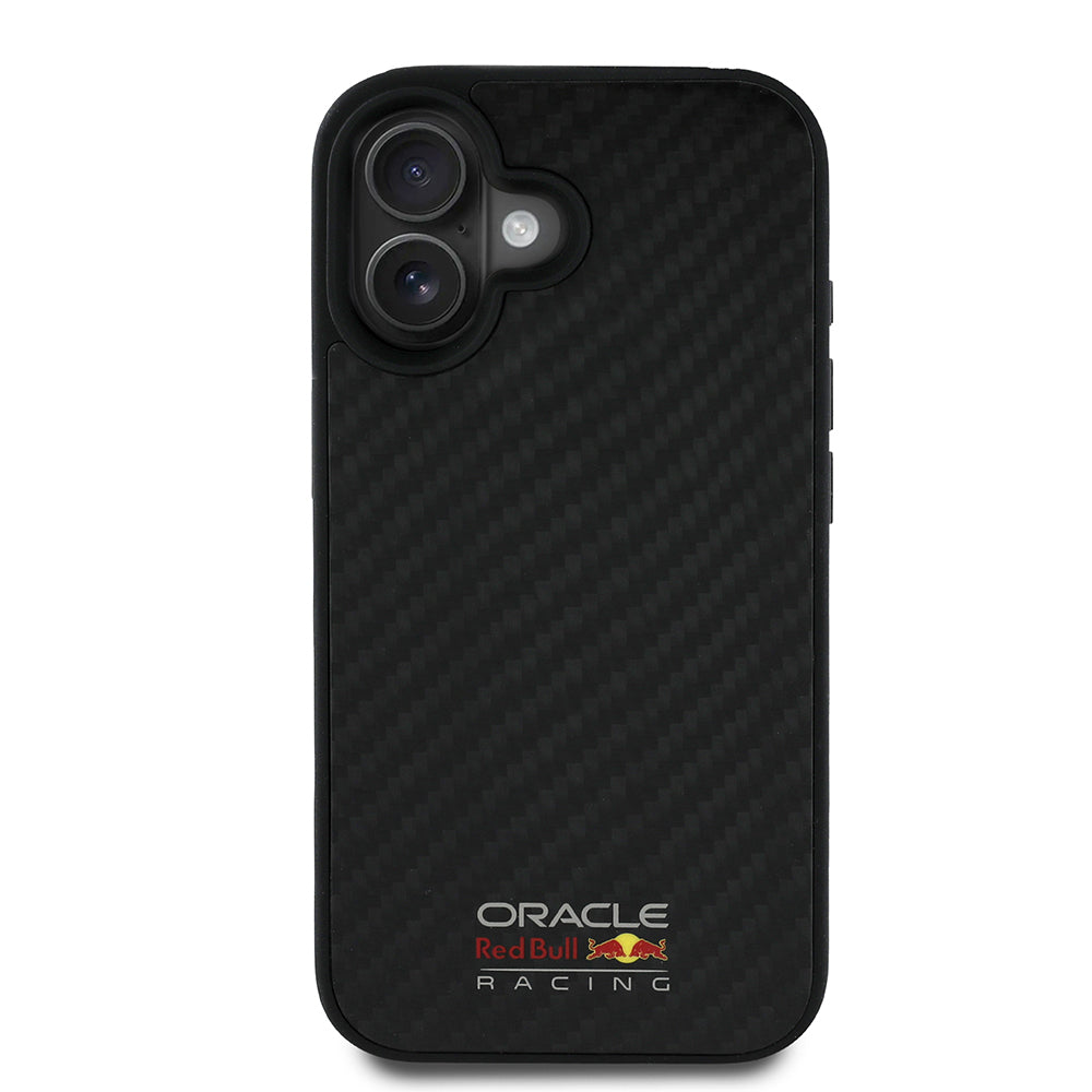 Apple iPhone 16 Redbull Orjinal Lisanslı M-safe Şarj Özellikli Karbon Fiber Tasarımlı Parlayan Logolu Kılıf
