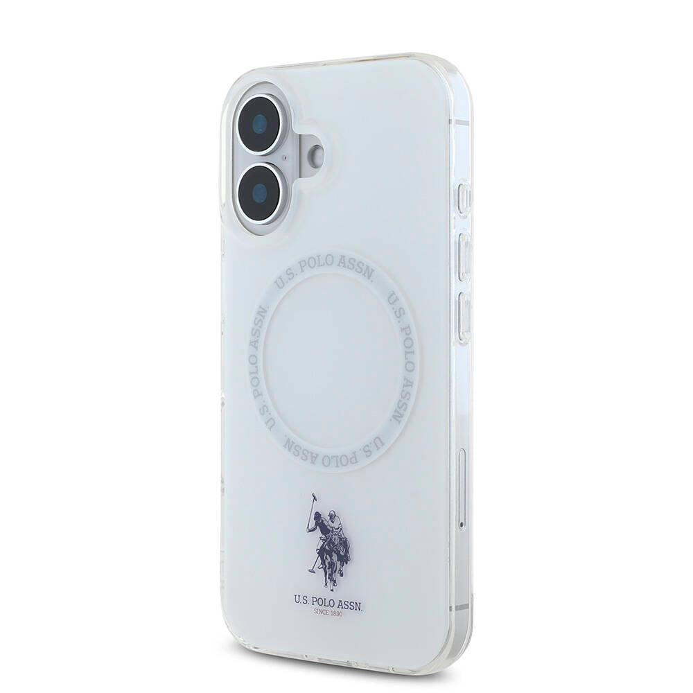 U.S. Polo Assn. iPhone 16 Orjinal Lisanslı M-safe Şarj Özellikli IML Double Horse Logolu Ring Kılıf