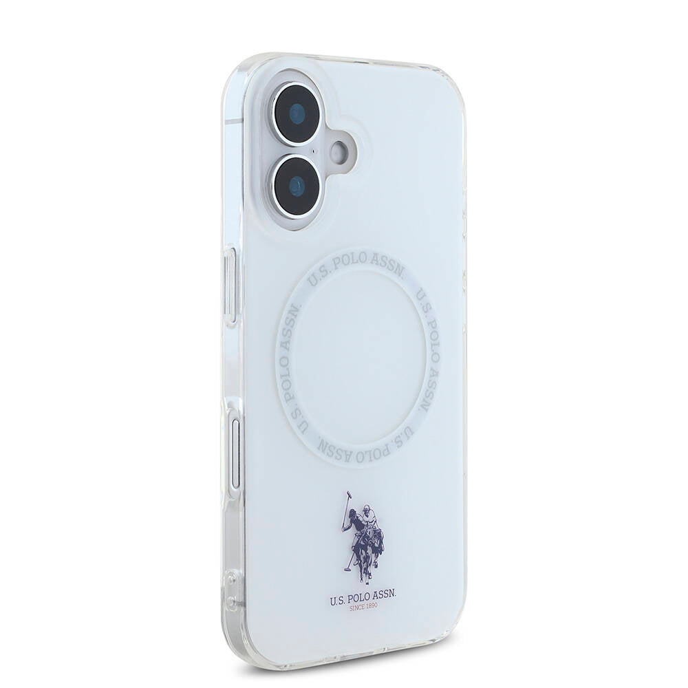 U.S. Polo Assn. iPhone 16 Orjinal Lisanslı M-safe Şarj Özellikli IML Double Horse Logolu Ring Kılıf