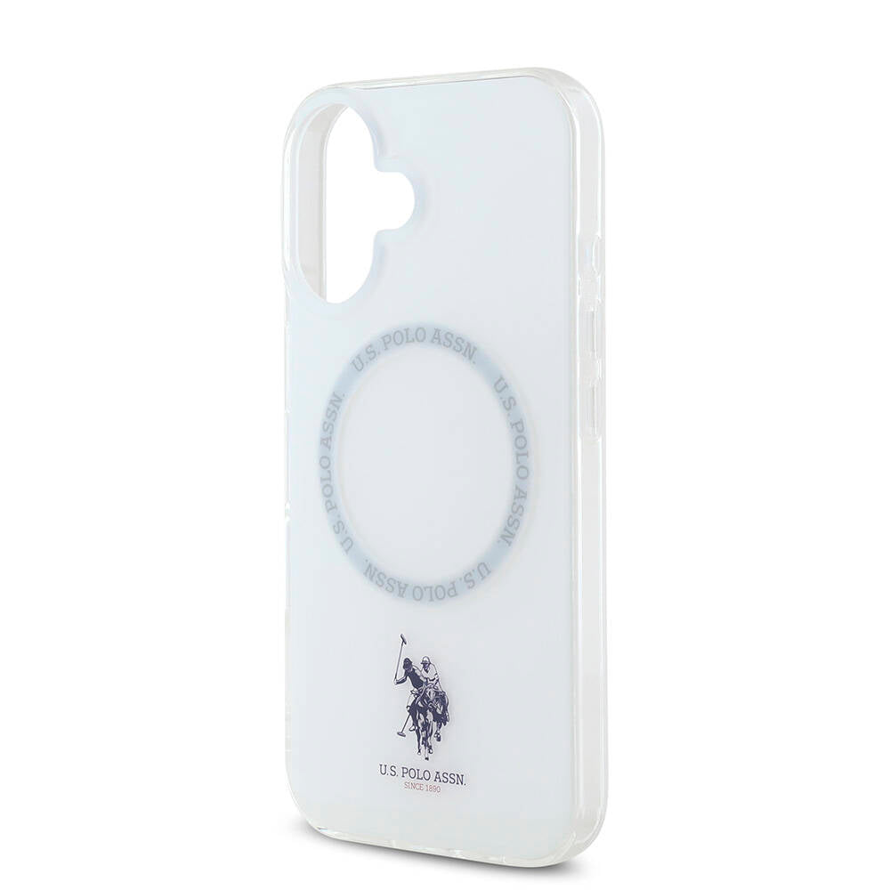 U.S. Polo Assn. iPhone 16 Orjinal Lisanslı M-safe Şarj Özellikli IML Double Horse Logolu Ring Kılıf