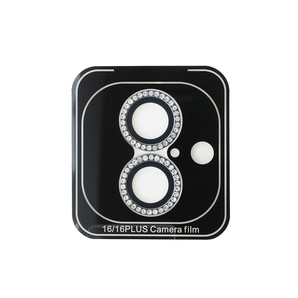 Guess iPhone 16 Plus Orjinal Lisanslı Rhinestone Ekran Koruyucu + Lens Koruyucu 2in1 Aksesuar Seti