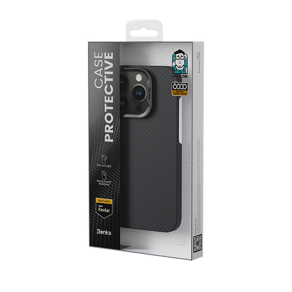 Benks ArmorAir 600D iPhone 16 Plus M-safe Şarj Özellikli Magnetik Kevlar Fiber Kılıf