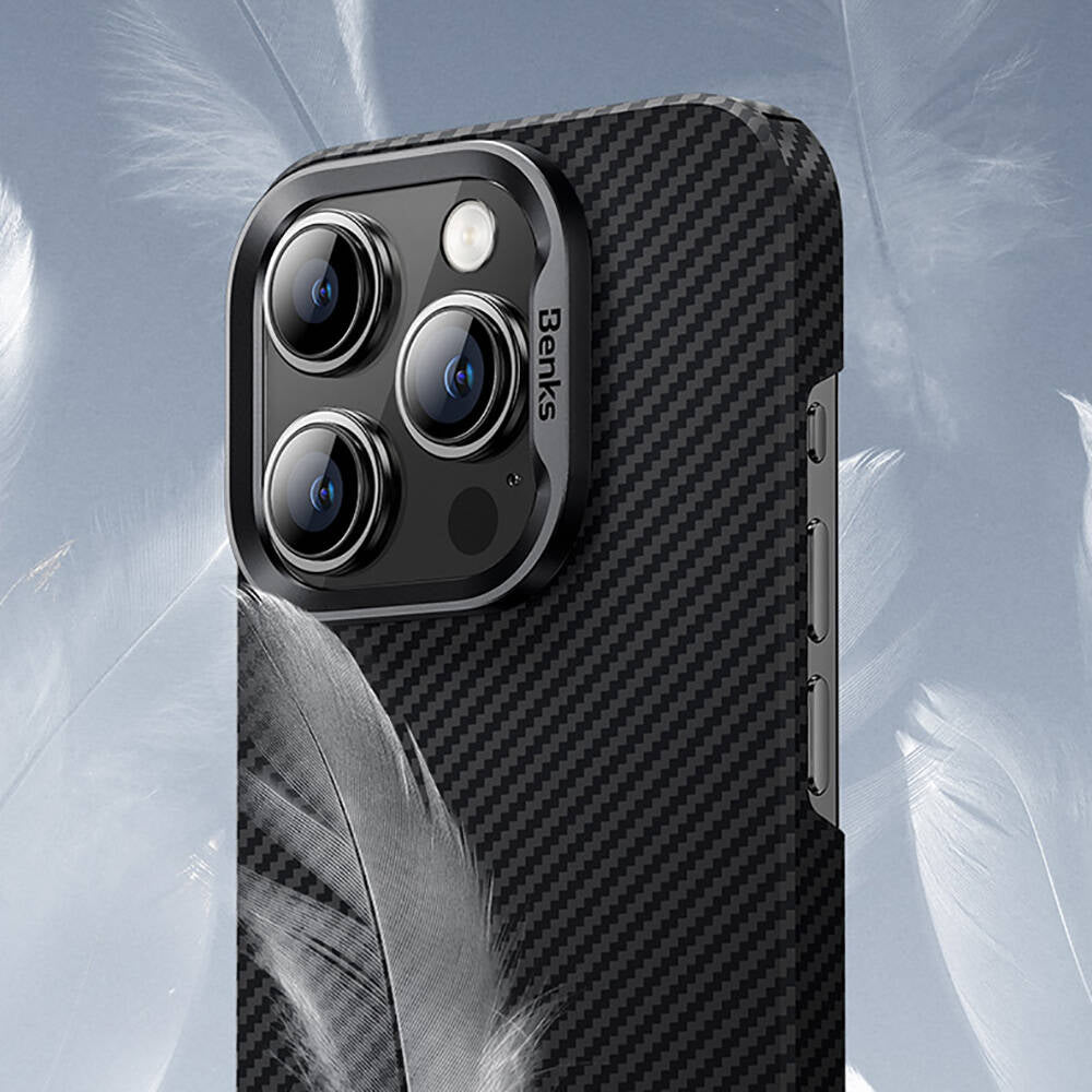 Benks ArmorAir 600D iPhone 16 Plus M-safe Şarj Özellikli Magnetik Kevlar Fiber Kılıf