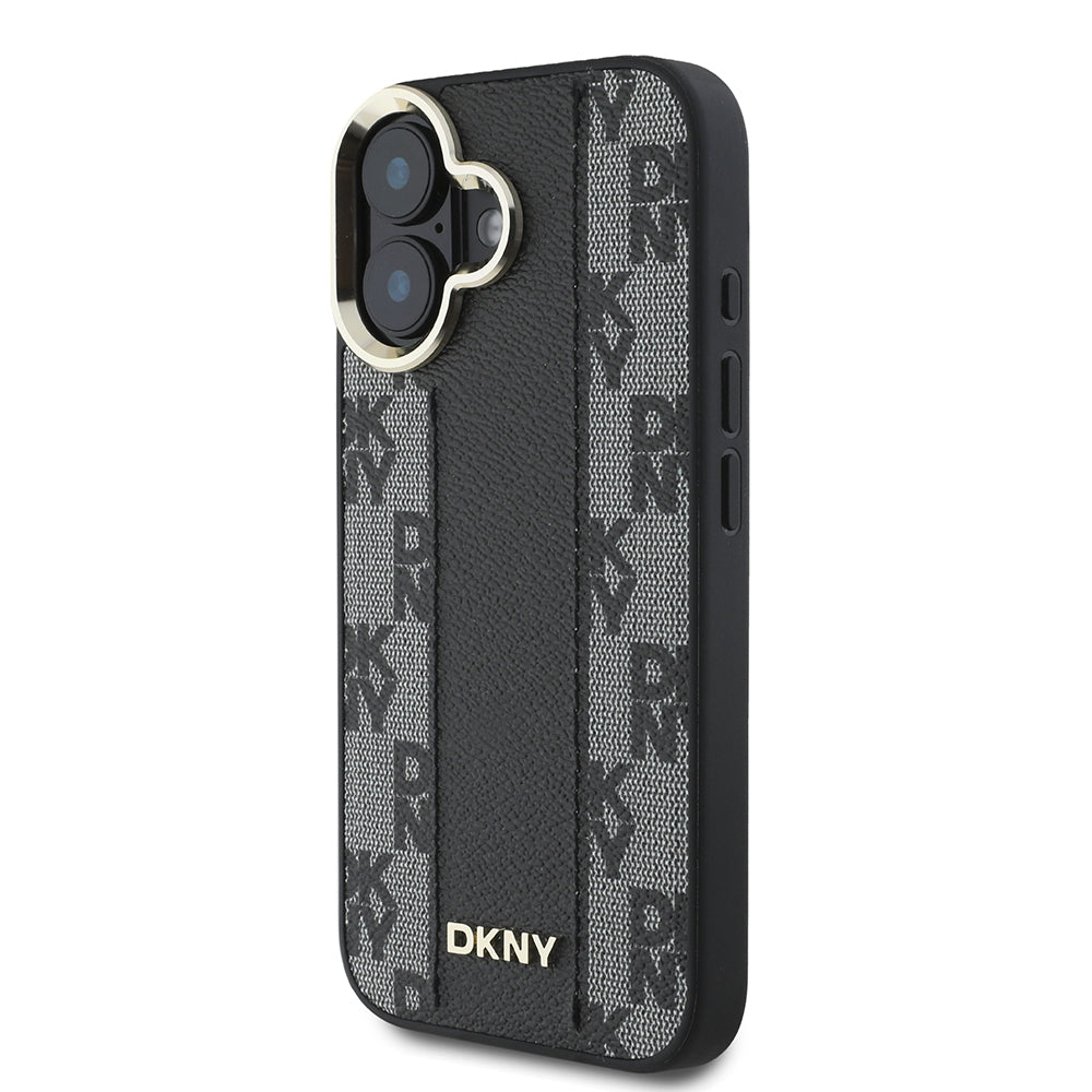 DKNY iPhone 16 Plus Orjinal Lisanslı M-safe Şarj Özellikli 3D Yazılı Checkered Pattern Kılıf