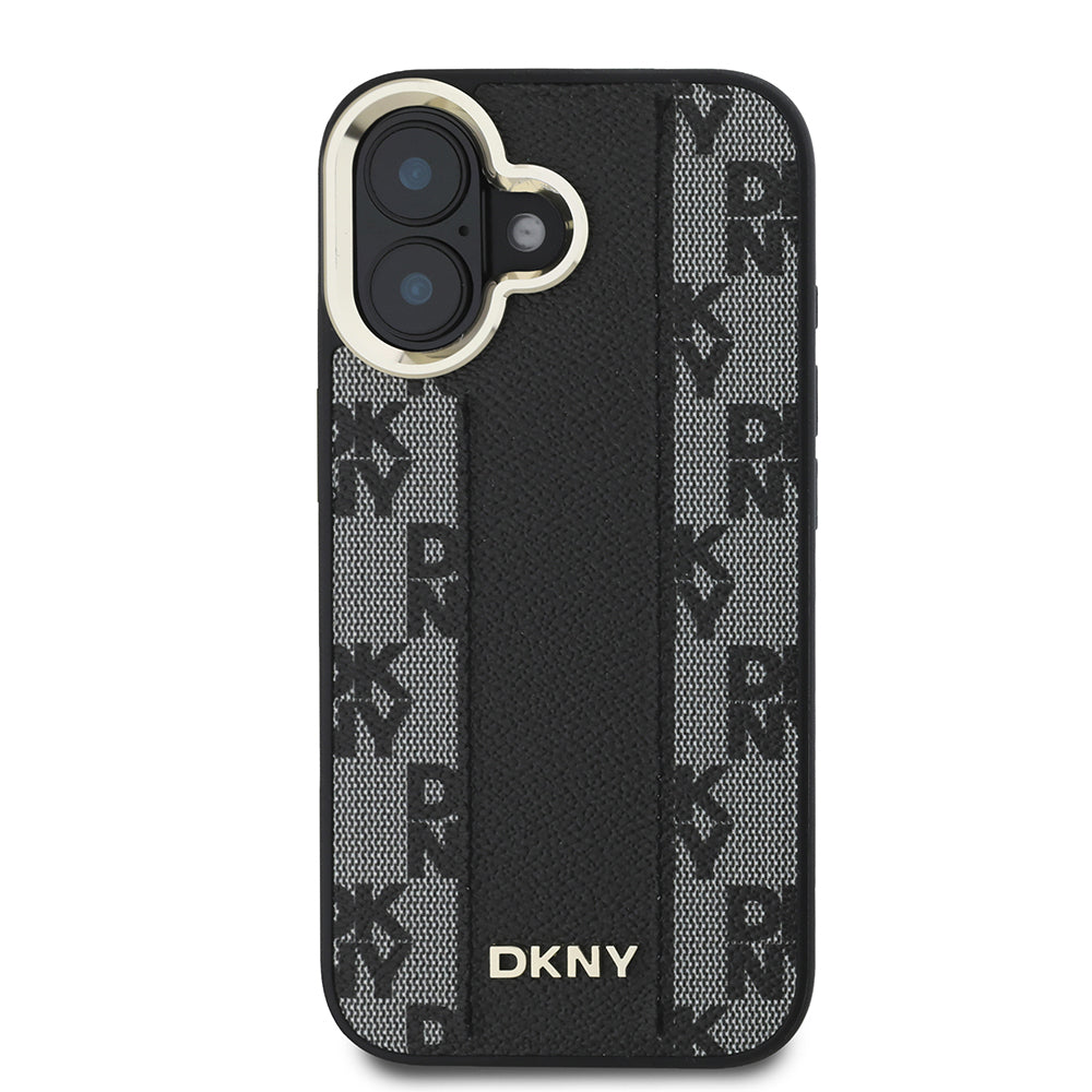 DKNY iPhone 16 Plus Orjinal Lisanslı M-safe Şarj Özellikli 3D Yazılı Checkered Pattern Kılıf