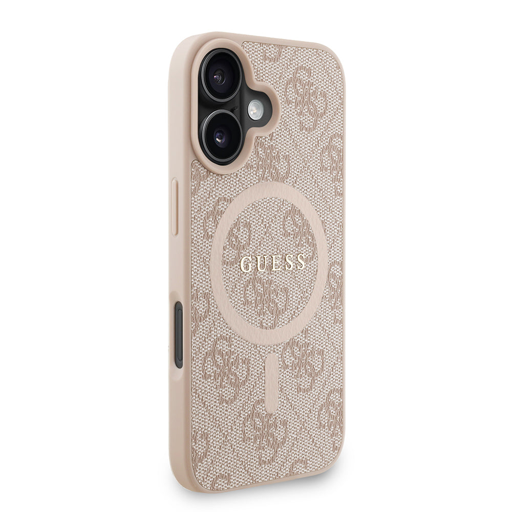 Guess iPhone 16 Plus Orjinal Lisanslı Magsafe PU Deri Bilek Askı İpli Yazı Logolu Telefon Kılıfı