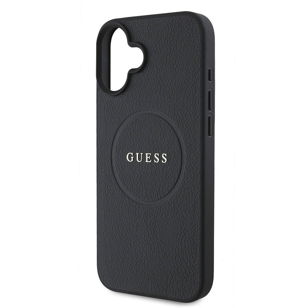 Guess iPhone 16 Plus Orjinal Lisanslı Magsafe Şarj Özellikli Yazı Logolu Grained Telefon Kılıfı