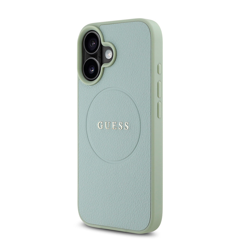 Guess iPhone 16 Plus Orjinal Lisanslı Magsafe Şarj Özellikli Yazı Logolu Grained Telefon Kılıfı