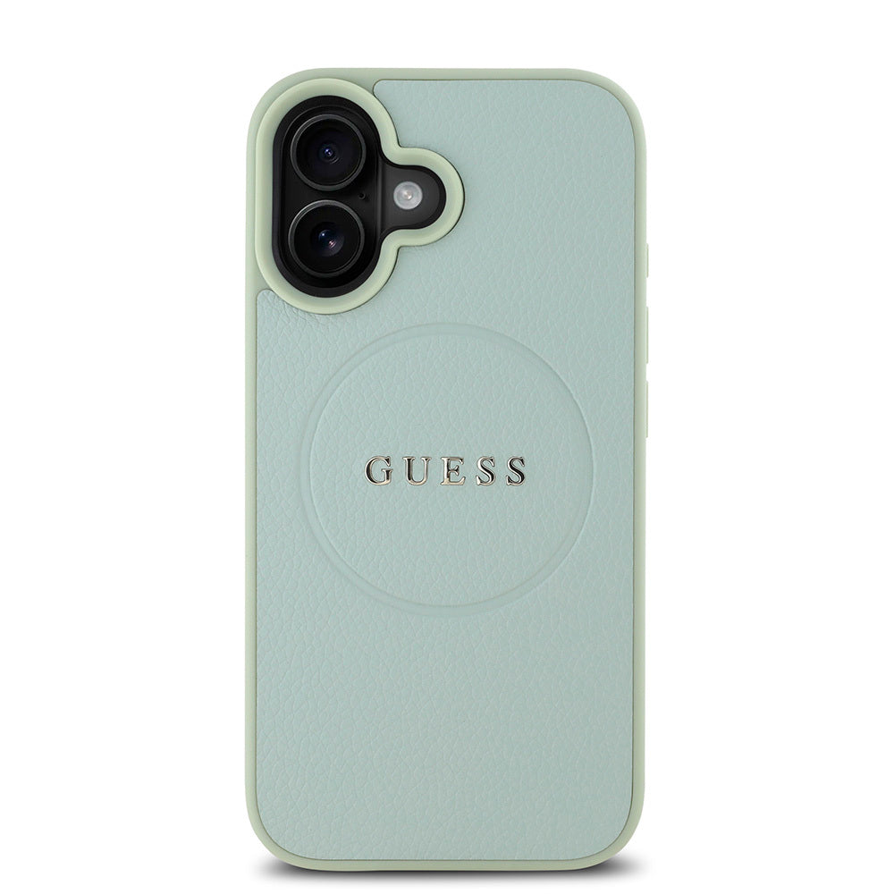 Guess iPhone 16 Plus Orjinal Lisanslı Magsafe Şarj Özellikli Yazı Logolu Grained Telefon Kılıfı