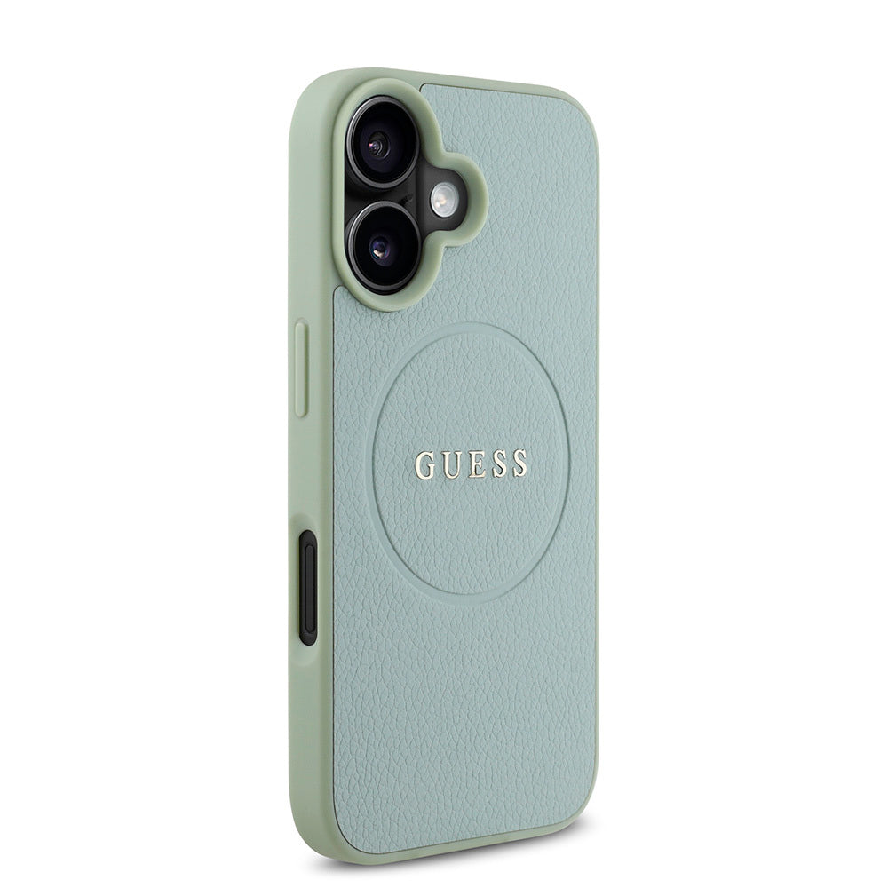 Guess iPhone 16 Plus Orjinal Lisanslı Magsafe Şarj Özellikli Yazı Logolu Grained Telefon Kılıfı