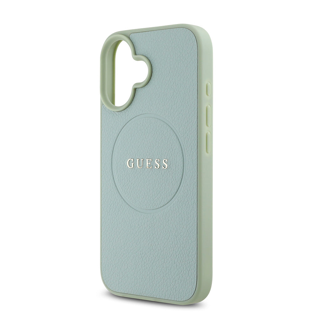 Guess iPhone 16 Plus Orjinal Lisanslı Magsafe Şarj Özellikli Yazı Logolu Grained Telefon Kılıfı