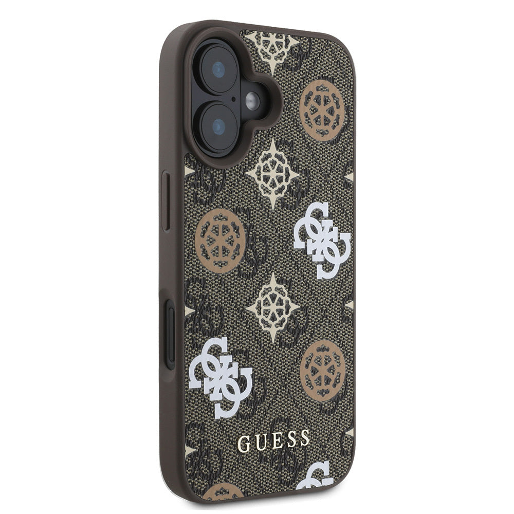 Guess iPhone 16 Plus Orjinal Lisanslı Magsafe Şarj Özellikli 4G Desenli Yazı Logolu Peony Telefon Kılıfı