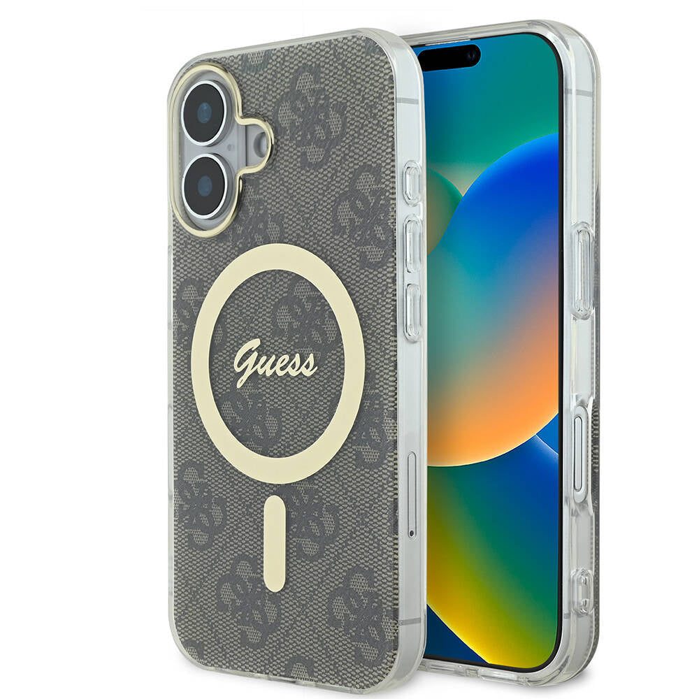 Guess iPhone 16 Plus Orjinal Lisanslı Magsafe Şarj Özellikli Yazı Logolu 4G Desenli Telefon Kılıfı - 1