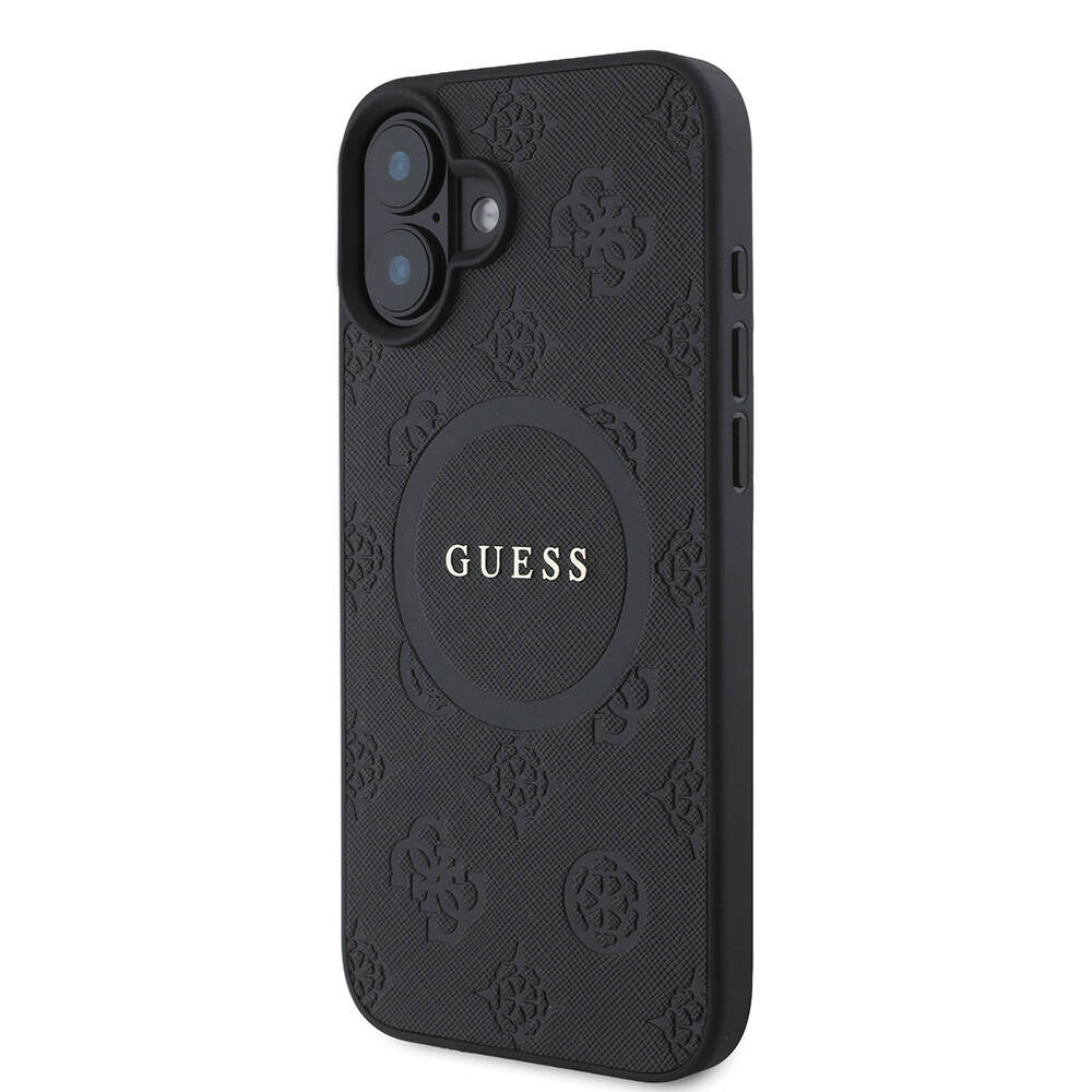 Guess iPhone 16 Plus Orjinal Lisanslı Magsafe Şarj Özellikli Yazı Logolu Saffiano Peony Telefon Kılıfı