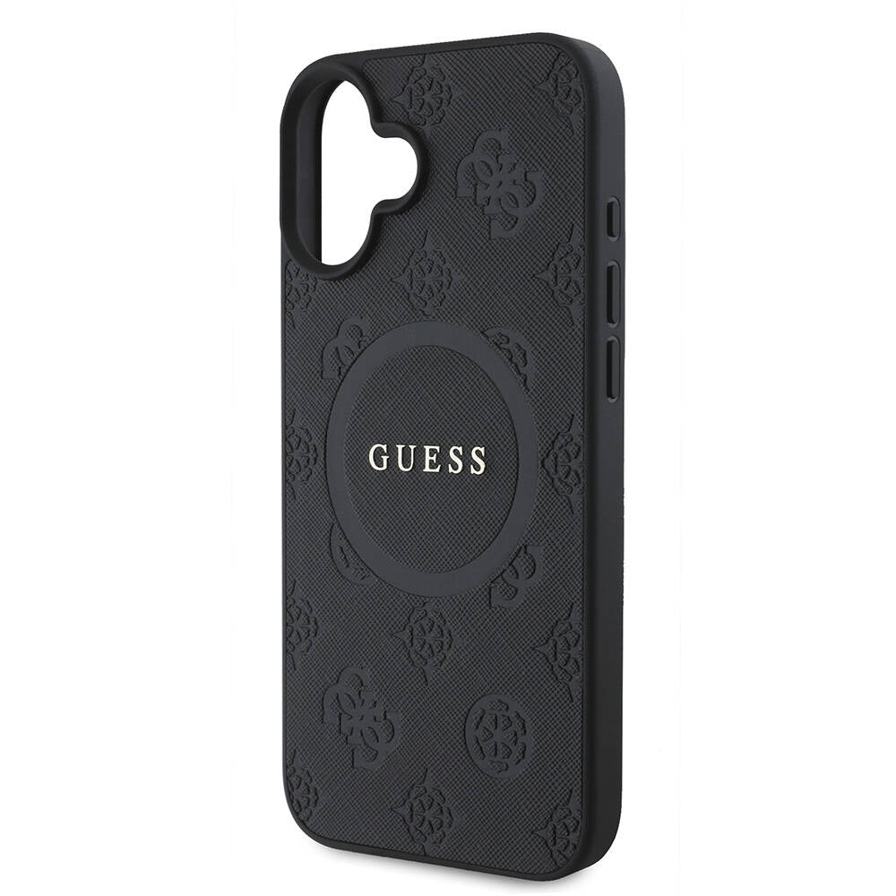 Guess iPhone 16 Plus Orjinal Lisanslı Magsafe Şarj Özellikli Yazı Logolu Saffiano Peony Telefon Kılıfı