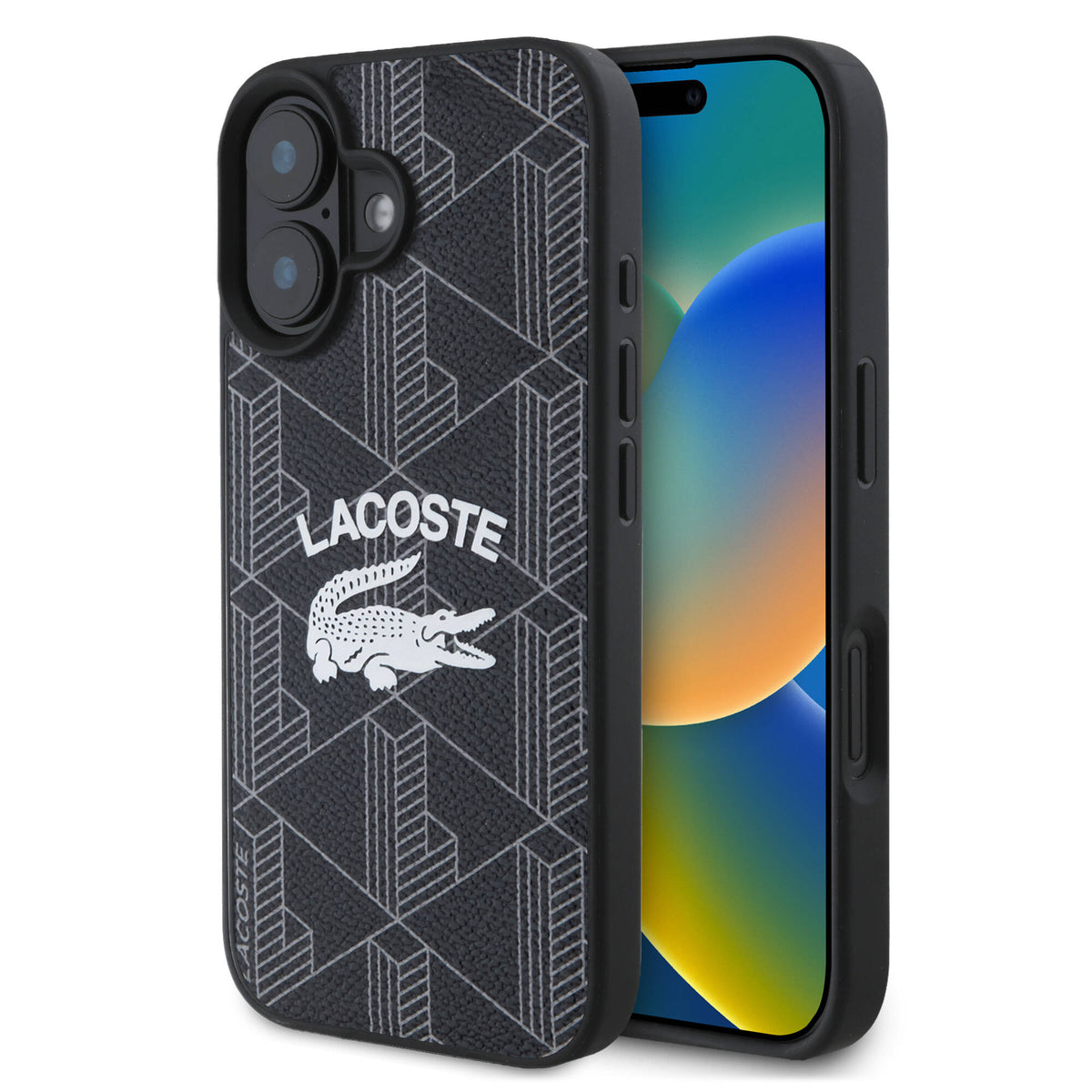 Lacoste iPhone 16 Plus Orjinal Lisanslı Magsafe Şarj Özellikli Mono Vintage Logo Telefon Kılıfı - 1