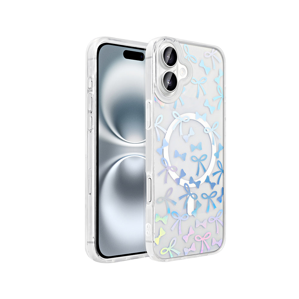 Cepax iPhone 16 Plus M-Safe Şarj Özellikli Şeffaf Folk Sert Kılıf