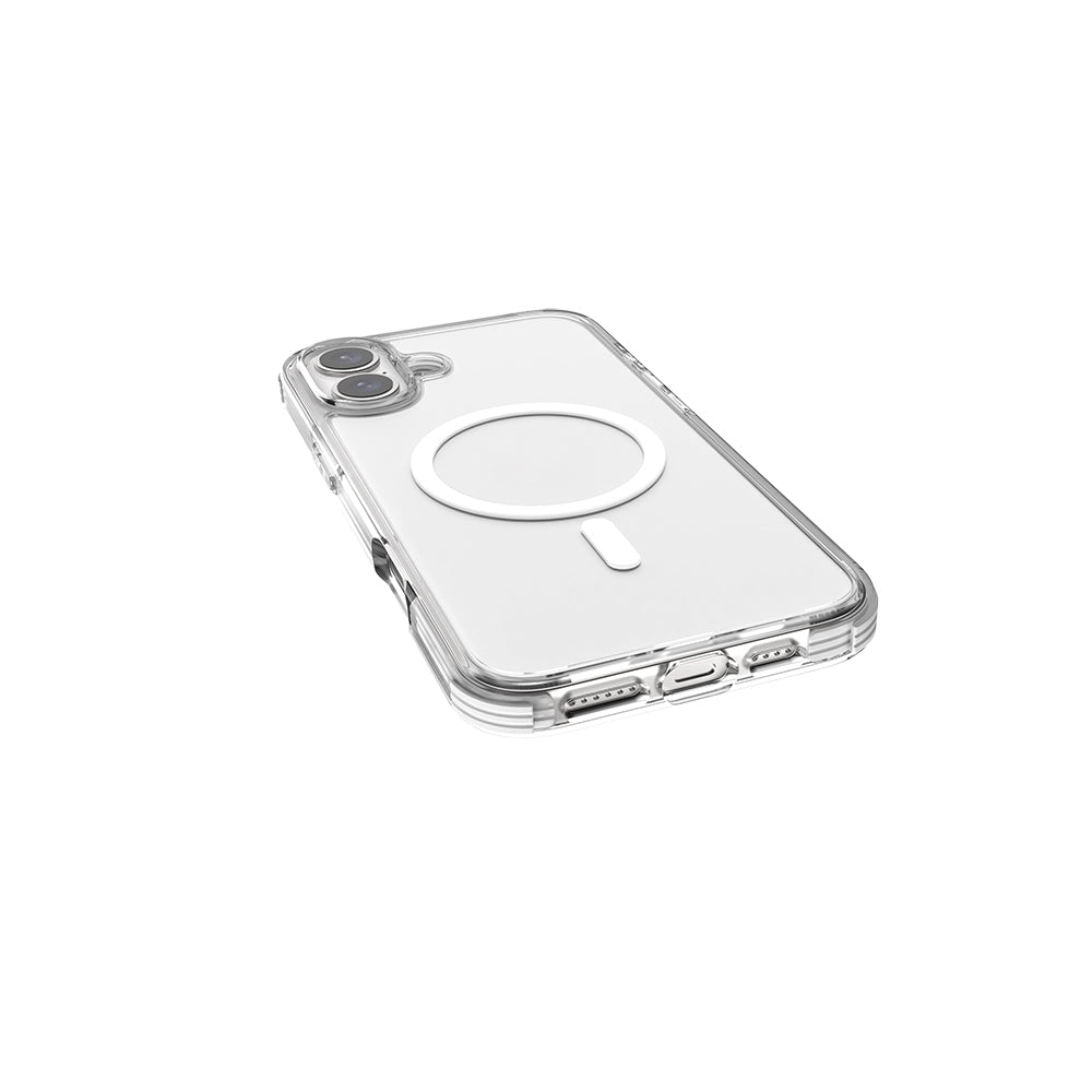 Raptic Clear Serisi iPhone 16 Plus M-safe Şarj Özellikli Airbag Tasarımlı Şeffaf Kılıf