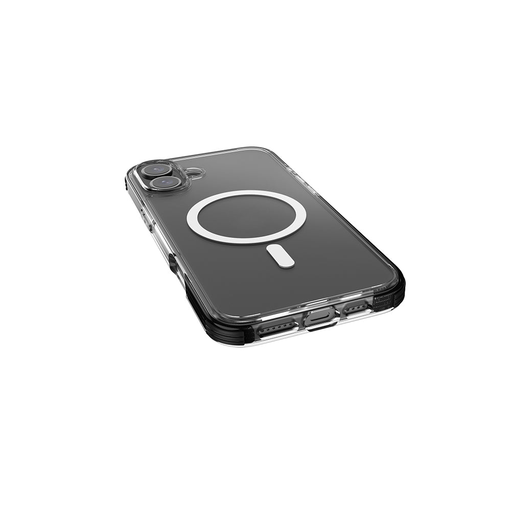 Raptic Clear Serisi iPhone 16 Plus M-safe Şarj Özellikli Airbag Tasarımlı Şeffaf Kılıf
