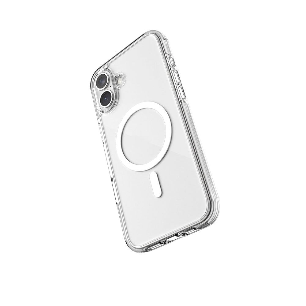 Raptic Clear Serisi iPhone 16 Plus M-safe Şarj Özellikli Airbag Tasarımlı Şeffaf Kılıf