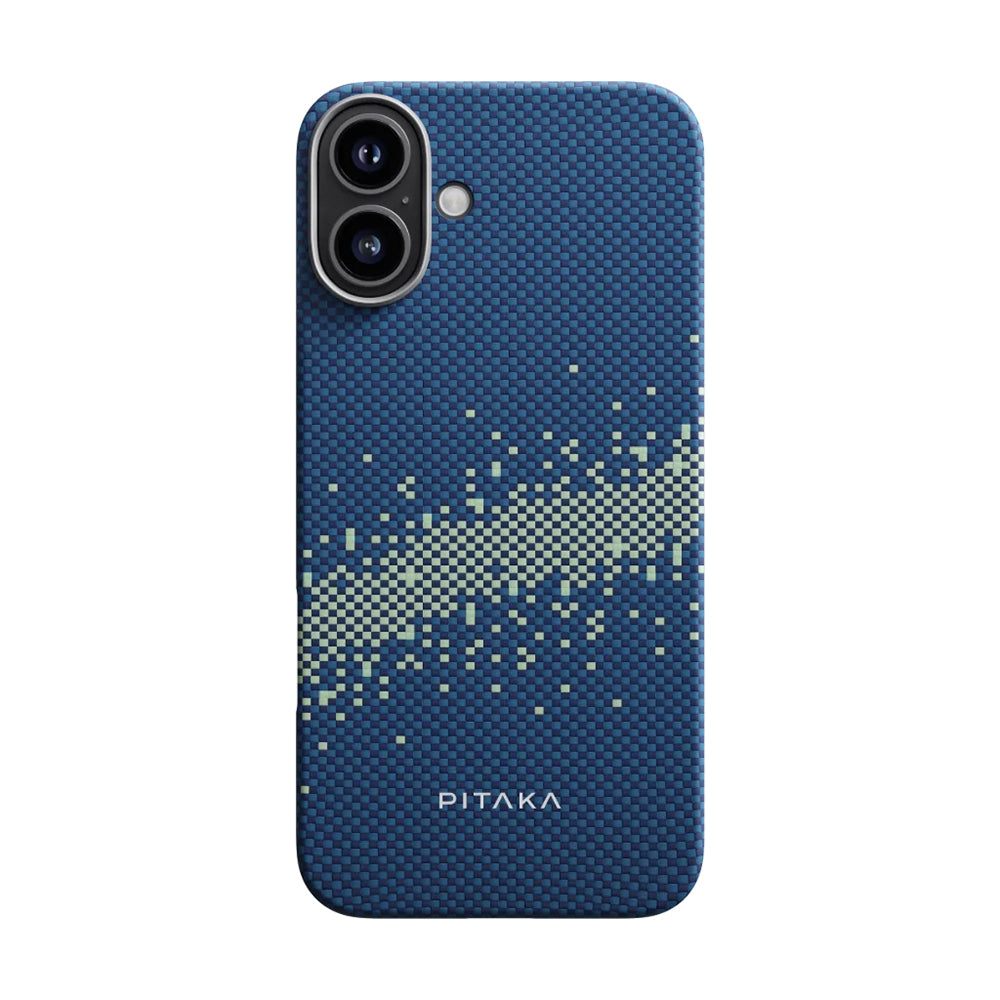 Pitaka Tactile Woven Starpeak Serisi iPhone 16 Plus M-safe Şarj Özellikli Aramid Fiber Milky Way Galaxy Kılıf