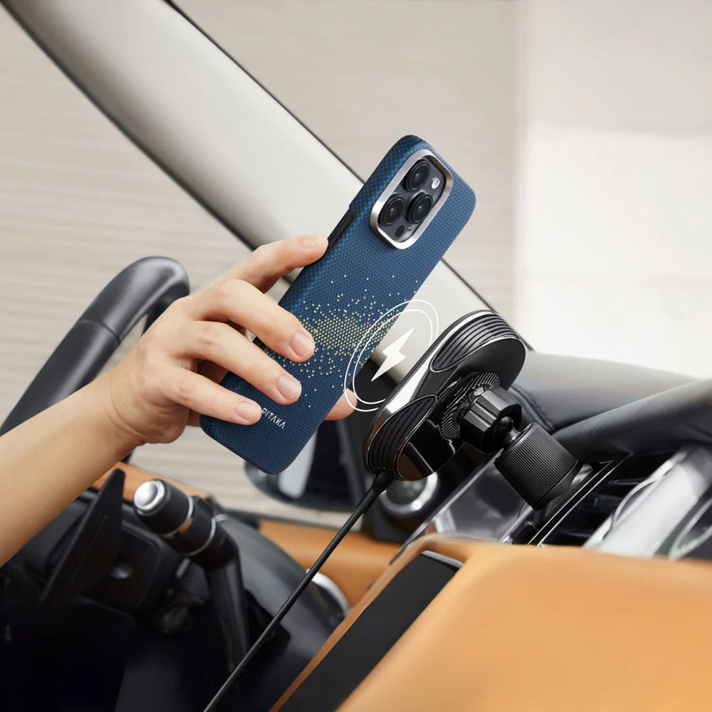 Pitaka Tactile Woven Starpeak Serisi iPhone 16 Plus M-safe Şarj Özellikli Aramid Fiber Milky Way Galaxy Kılıf